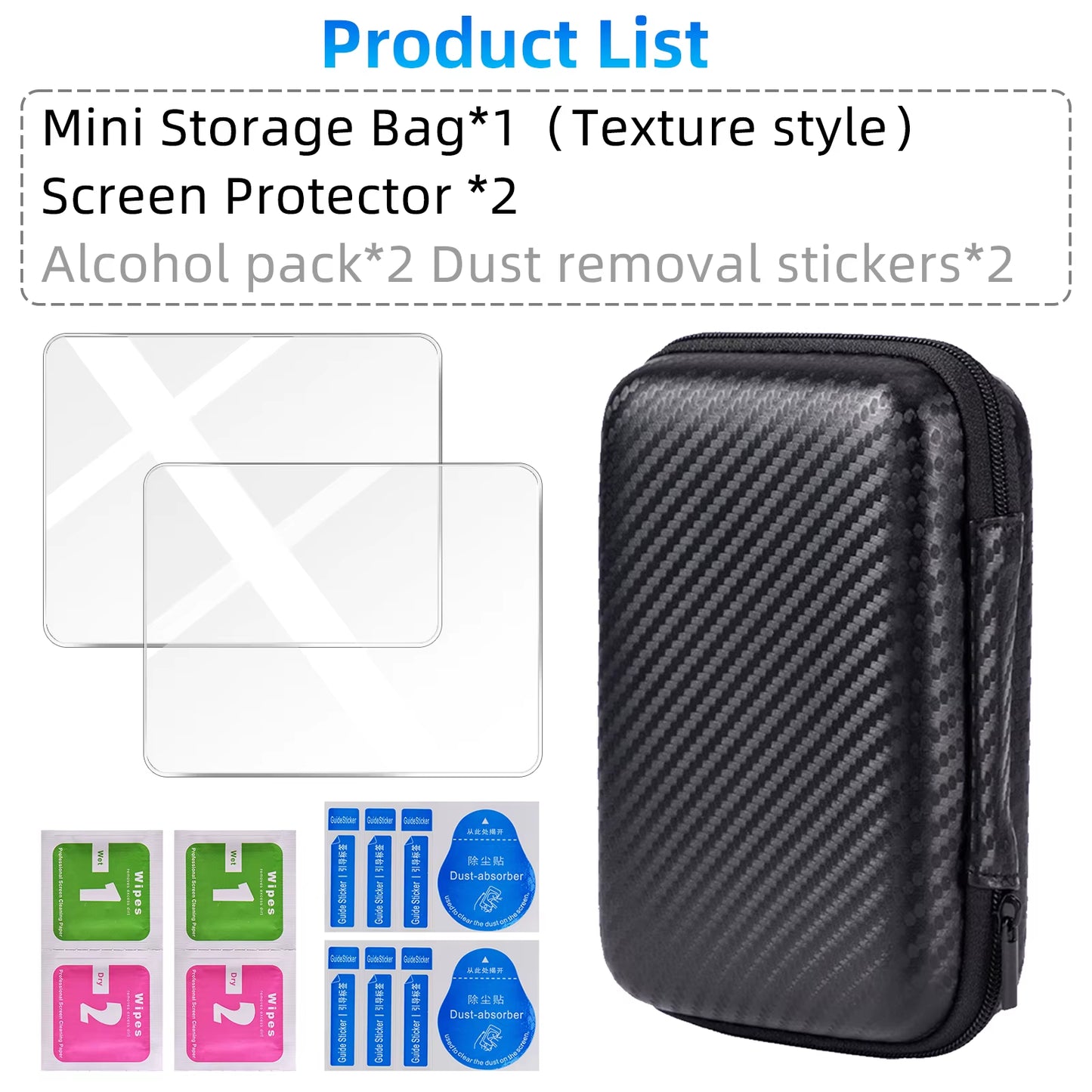 Glass+Bag for R36S/R35S Screen Protector Tempered Glass Film & EVA Portable Storage Case R36S Console Protector Accessories Set